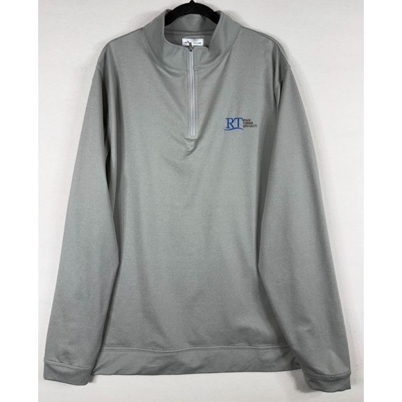 Peter Millar Other - Peter Millar Pullover Men XXL Gray 1/4 Zip Performance Stretch Mock Neck Logo